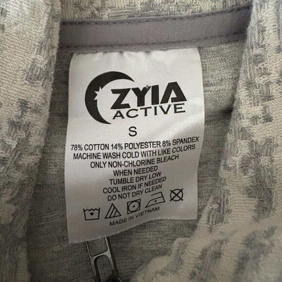 Zyia Active Cream Combo Zip Up Jacket Pockets Athleisure Stretch Knit Size Small - Picture 5 of 5